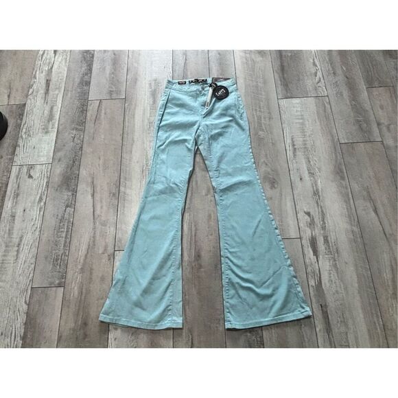 Dollhouse teal blue flare bell bottom curvy pants size 25 - Picture 1 of 13